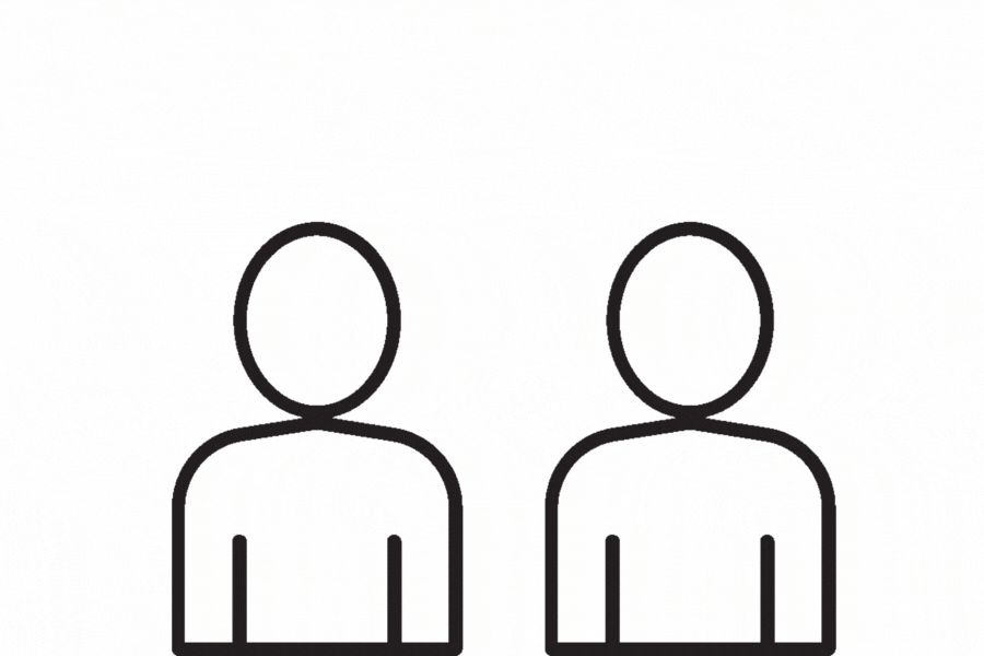 Two People Icons With Chat Bubbles