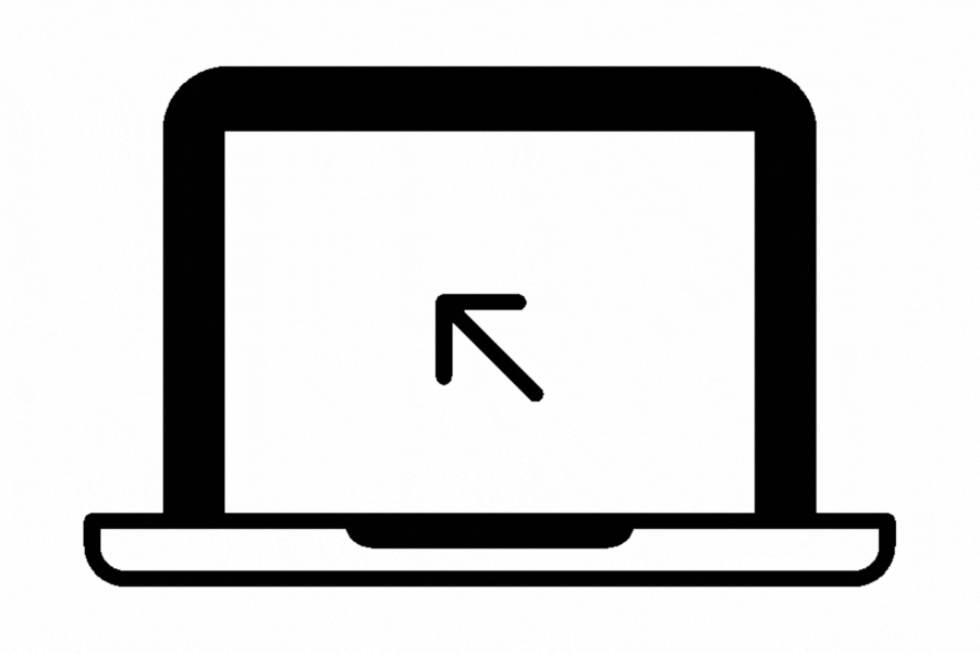 Laptop With Mouse Curser Moving