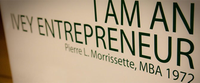 A sign saying "I am an Ivey Entrepreneur".