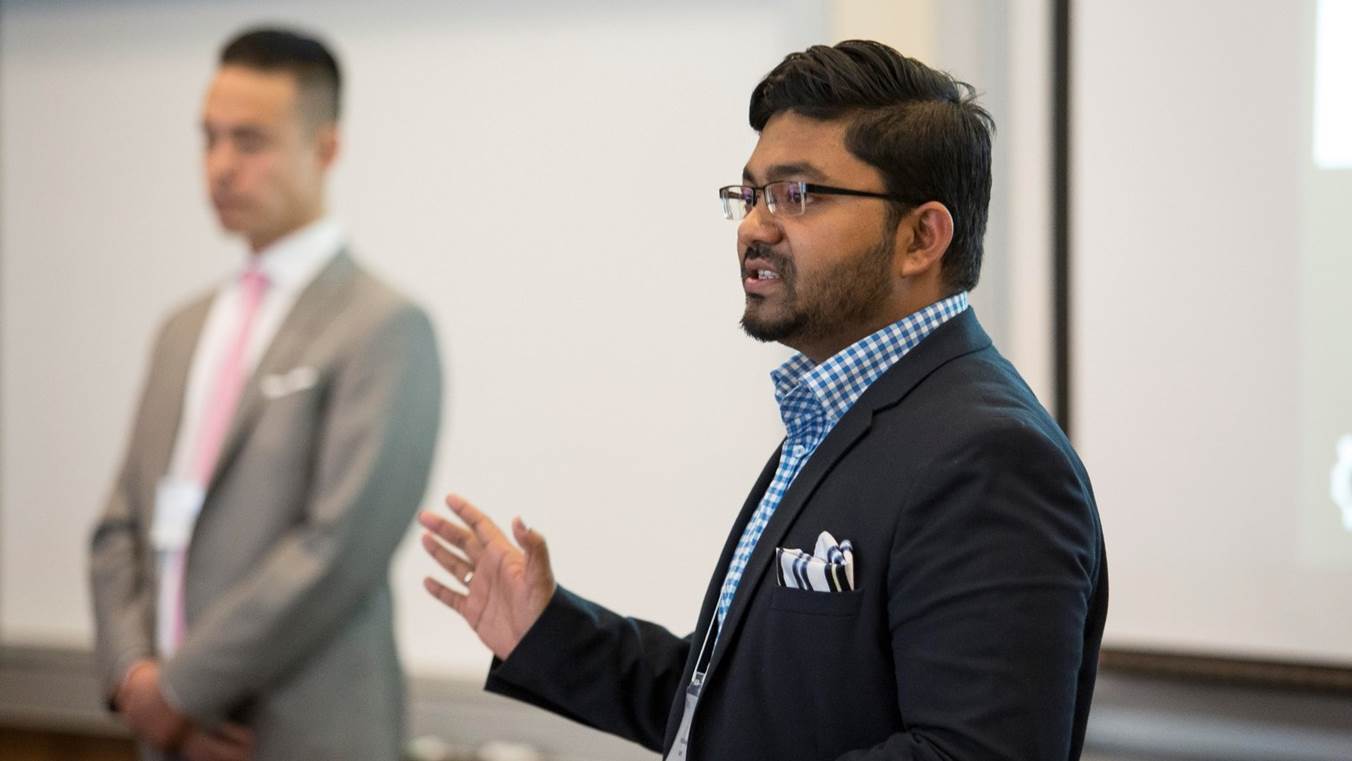 Mark Mauleesan and Erick Ko present at the Ivey MBA Business Plan Competition