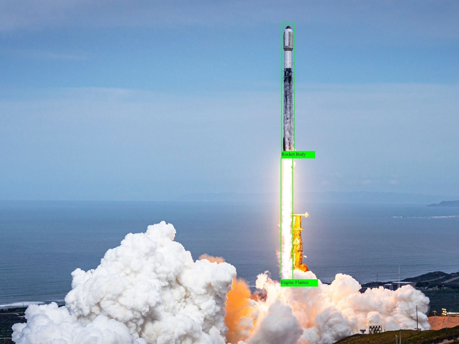 Rocket launch being identified by an artificial intelligence system