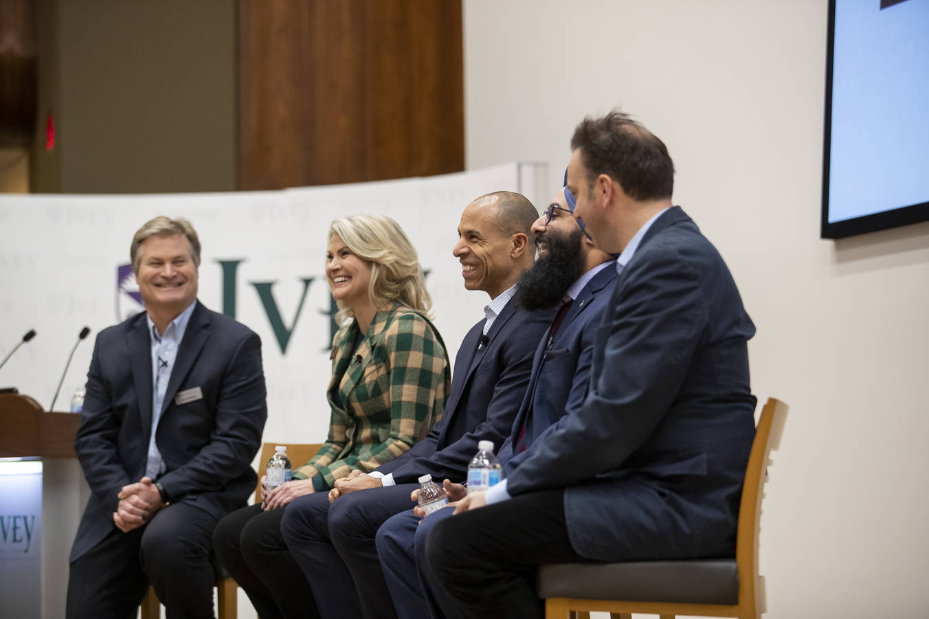 David Simpson moderates a panel on sports and business