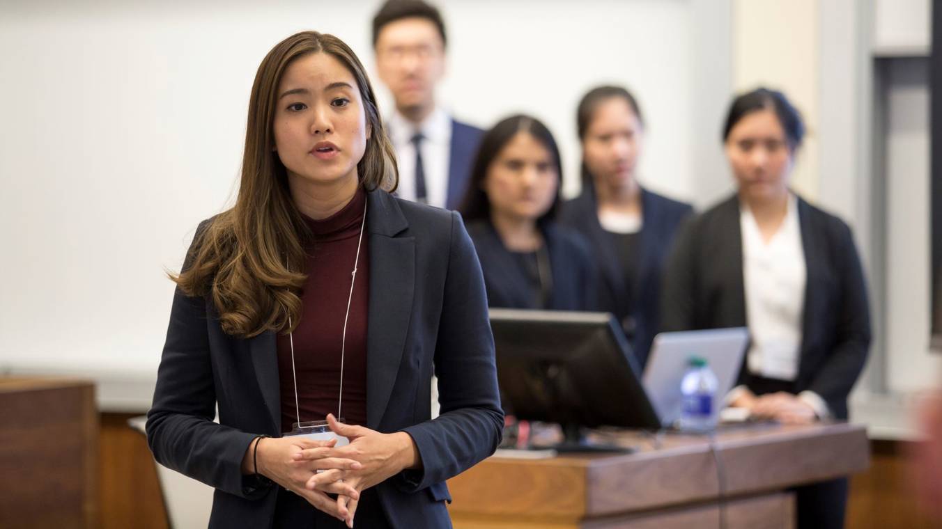 Student Pitching To Investors